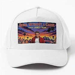 Rebel Without a Cause James Dean Reimagined  Movie Poster Art Baseball Cap