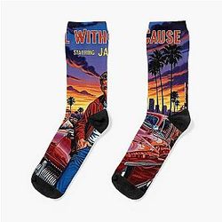 Rebel Without a Cause James Dean Reimagined Movie Poster Art Socks