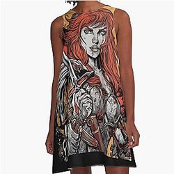 Red Sonja Warrior A-Line Dress