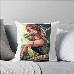Red Sonja Throw Pillow