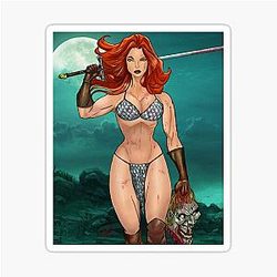 Red Sonja Moonlight Sticker