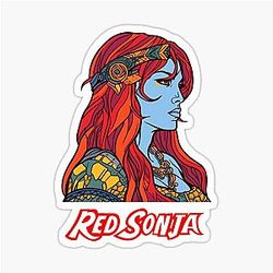Red Sonja Profile and Logo Sticker