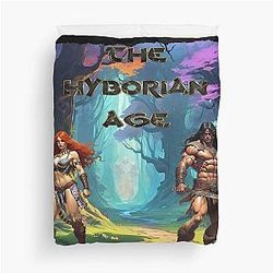 Stunning illustration of Conan and Red Sonja by Dimitrije Kebara Duvet Cover