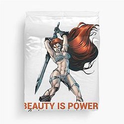 Beauty Is Power Red-Haired Sonja Red Vixen Energy Duvet Cover