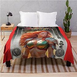 Red Sonja by Dimitrije Kabric Throw Blanket