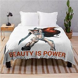 Beauty is Red-Haired Sonja Art Energy Throw Blanket