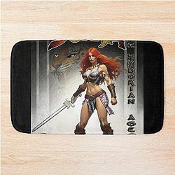 Red Sonja by Dimitrije Mikima Bath Mat