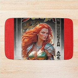Red Sonja by Dimitrije Kovacevic Bath Mat