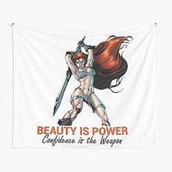 Beauty Is Power - Red Vixen Tapestry