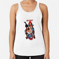 Red Sonja Warrior Queen - Bloody Sword Slain Beast Fantasy Comic Heroine Art Racerback Tank Top