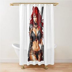Red Red Sonja Warrior Shower Curtain
