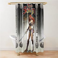Red Sonja by Dimitrije Kebara Shower Curtain