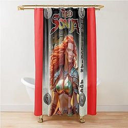 Red Sonja by Dimitrije K Cabrera Shower Curtain