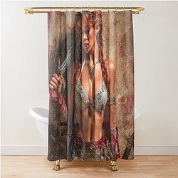 Red Sonja Warrior Art Shower Curtain