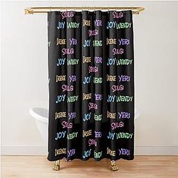 Red velvet name tag shower curtain