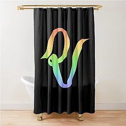 Red Velvet Rainbow Shower Curtain