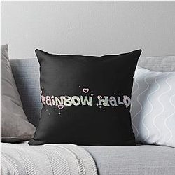 Red Velvet Rainbow Halo Throw Pillow