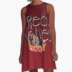 Red Velvet A-Line Dress