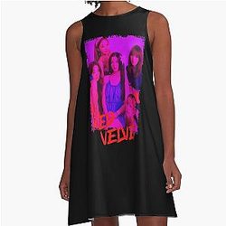 Red Velvet Kpop Group Members Korean Kpop RGB Color Design A-Line Dress