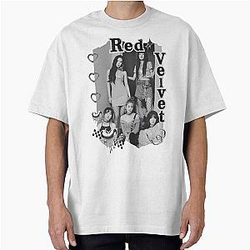 Red Velvet K-Pop Girl Group Portrait Irene Seulgi Wendy Joy Yeri Black White Collage Digital Portrait T-Shirt