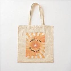 Hello Sunset Red Velvet Cotton Tote Bag