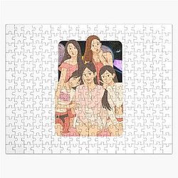 Red Velvet Cartoon Illustration Kpop Collage Design Jigsaw Puzzle Group Members
