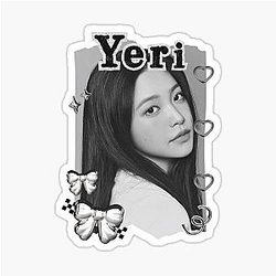 Red Velvet Yeri K-Pop Girl Group Black and White Collage Digital Art Portrait Sticker