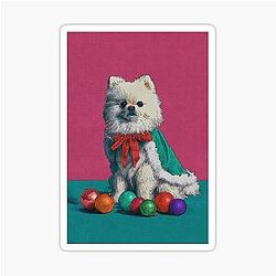 Pomeranian in Red Velvet Bow