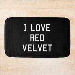 I love red velvet bath mat