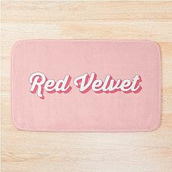 Red Velvet Pastel Pink Bath Mat