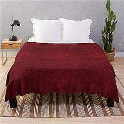 Dark Red Velvet Throw Blanket