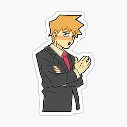 Reigen Arataka Pose in a Grey Suit