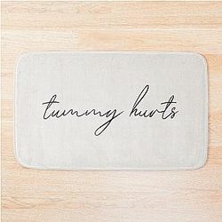 Tummy Hurts Minimalist Quote Renee Rapp Song Bath Mat