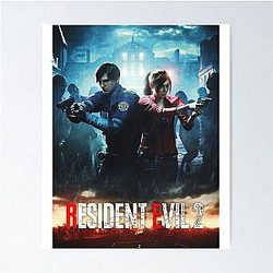 RESIDENT EVIL 2 REMAKE LEON AND CLAIRE Poster