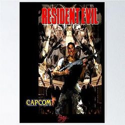 Resident Evil Playstation 1 Original Neon Poster