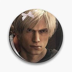 Romantic Pink Bow Leon Kennedy Resident Evil 4 Remake Pin