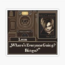 Resident Evil Leon Kennedy Pixel Art Sticker