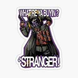 Resident Evil 4 Merchant with 5 Quotes Transparent Sticker