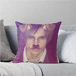 Leon Kennedy Snapchat Dog Ears Resident Evil 4 Remake Throw Pillow