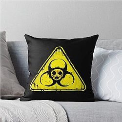 Resident Evil Zombie Biohazard Sign Throw Pillow