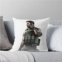 Funny Chris Redfield Resident Evil Throw Pillow