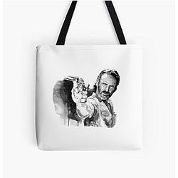 Rick Grimes - Black and White Tote Bag