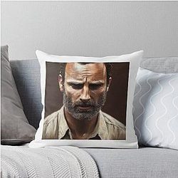 AI Rick Grimes Rizz Face Throw Pillow