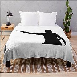 Rick Grimes Aiming His Revolver Throw Blanket