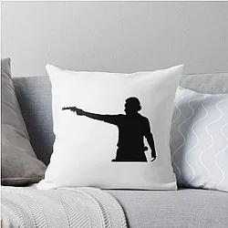 Rick Grimes Aiming Revolver Throw Pillow