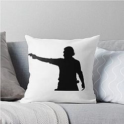 Rick Grimes Aiming Revolver Throw Pillow
