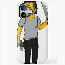 Rick Grimes as Simpsons iPhone Tough Case