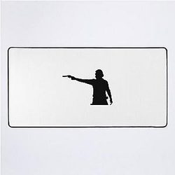 Rick Grimes Aiming a Revolver Desk Mat