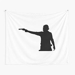 Rick Grimes Aiming Revolver Tapestry