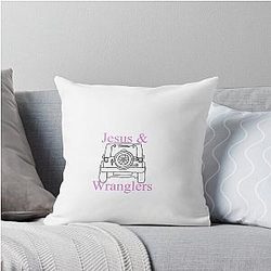 Jesus Wranglers Riley Green Throw Pillow